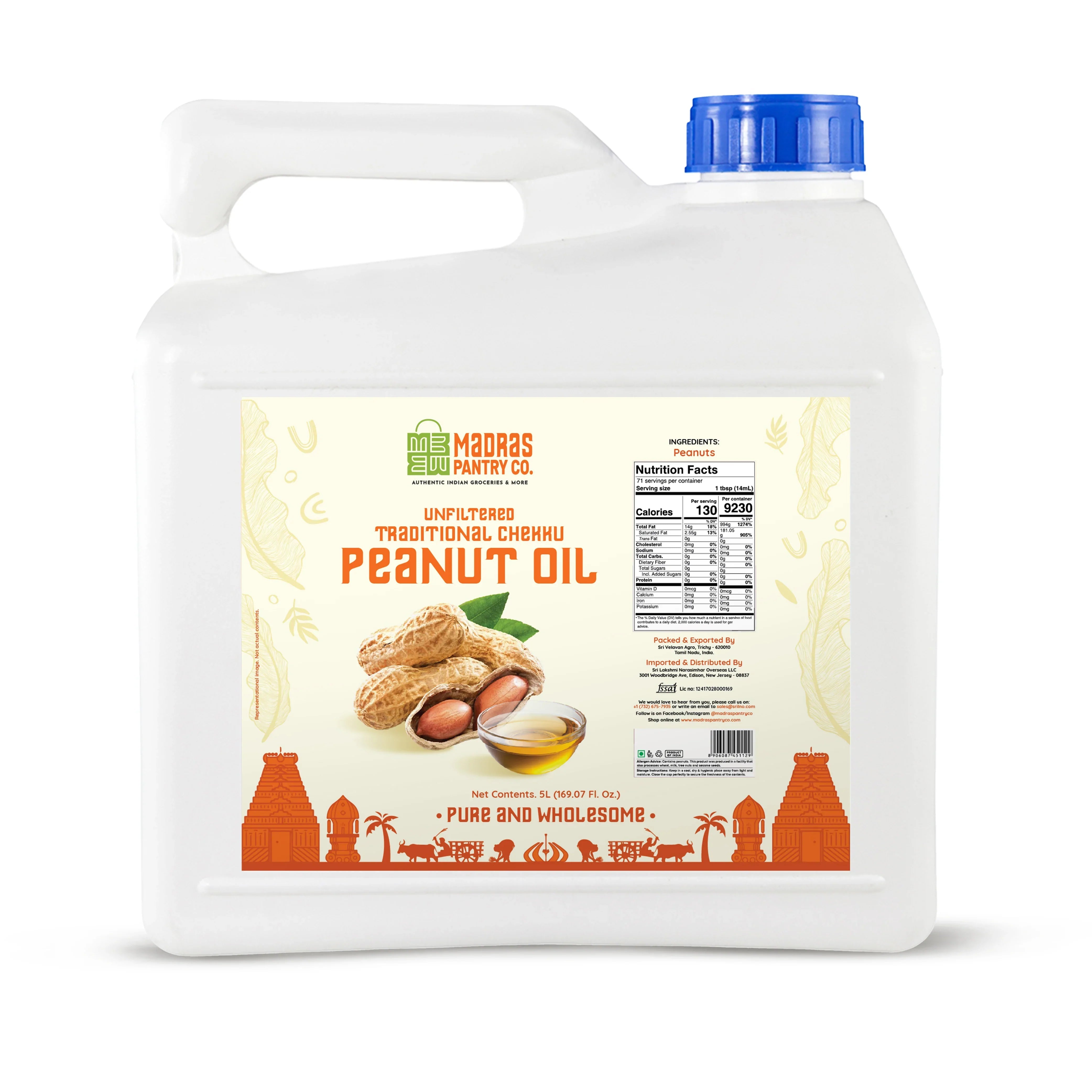 Madras Pantry Cold Pressed Peanut Oil - 5L